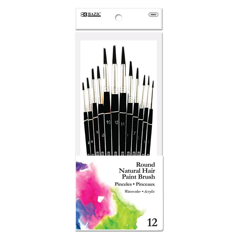 Natural Bristle Paint Brush 4 Pack
