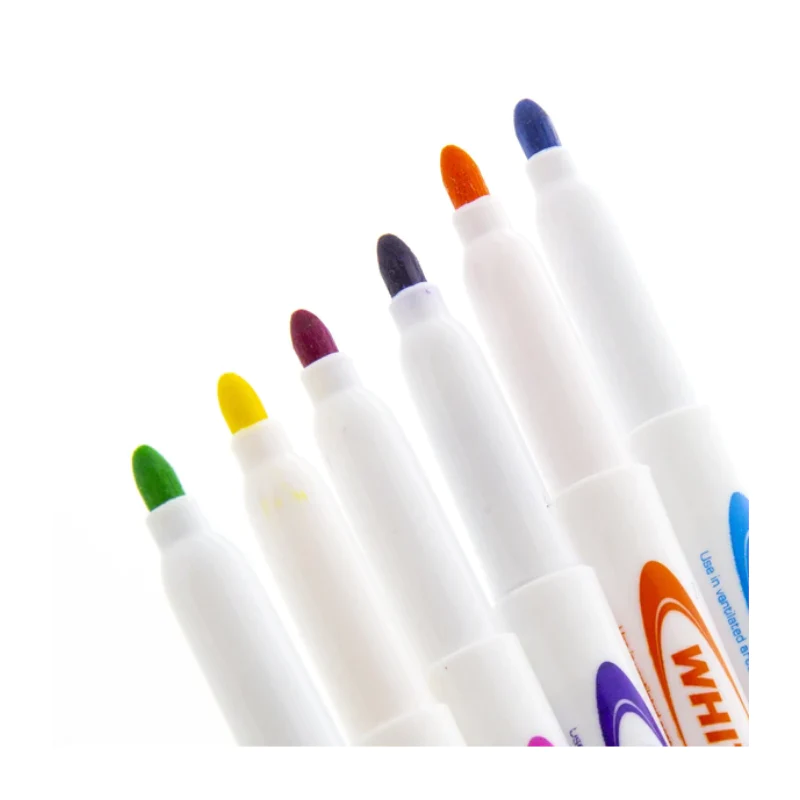 Bazic Bright Color Fine Tip Dry Erase Marker Pack of 6 | 1203